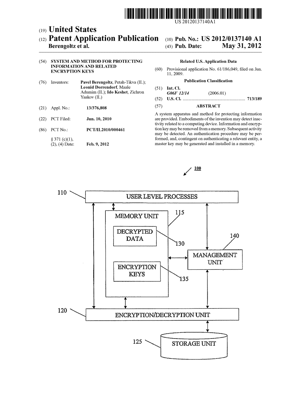 SYSTEM AND METHOD FOR PROTECTING INFORMATION AND RELATED ENCRYPTION KEYS - diagram, schematic, and image 01