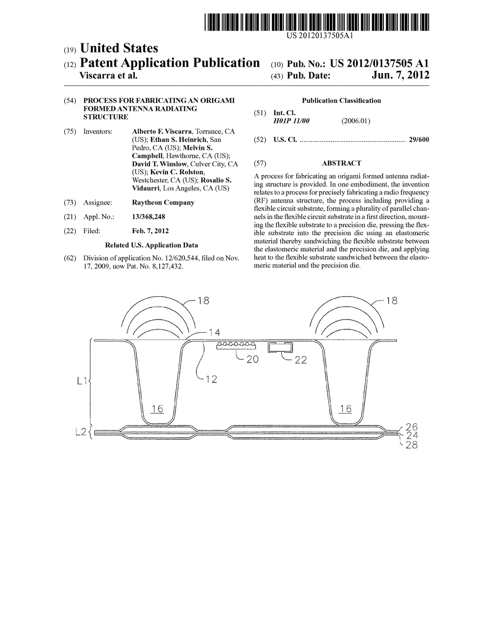 PROCESS FOR FABRICATING AN ORIGAMI FORMED ANTENNA RADIATING STRUCTURE - diagram, schematic, and image 01