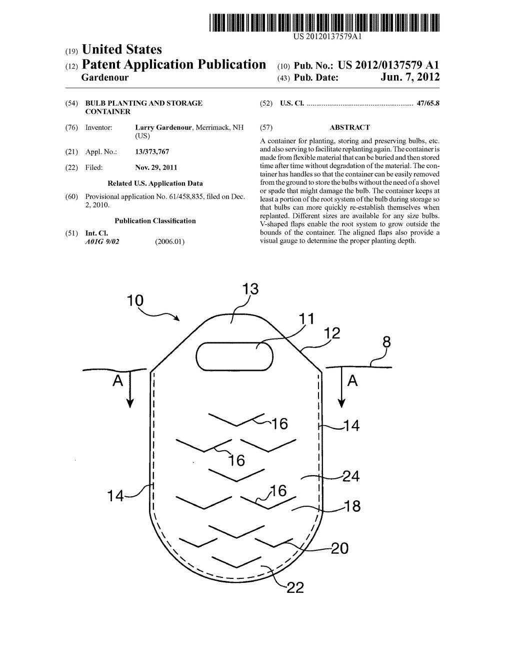 Bulb planting and storage container - diagram, schematic, and image 01