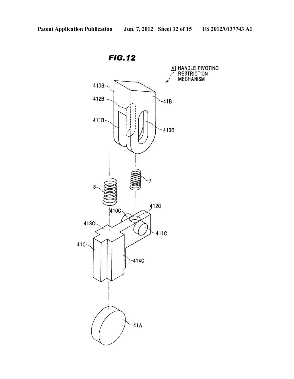 VEHICLE DOOR HANDLE DEVICE - diagram, schematic, and image 13