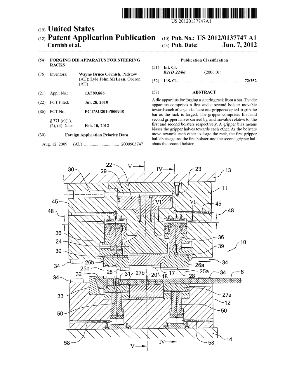 FORGING DIE APPARATUS FOR STEERING RACKS - diagram, schematic, and image 01