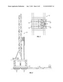 DRILLING RIG WITH HINGED, RETRACTABLE OUTRIGGERS diagram and image