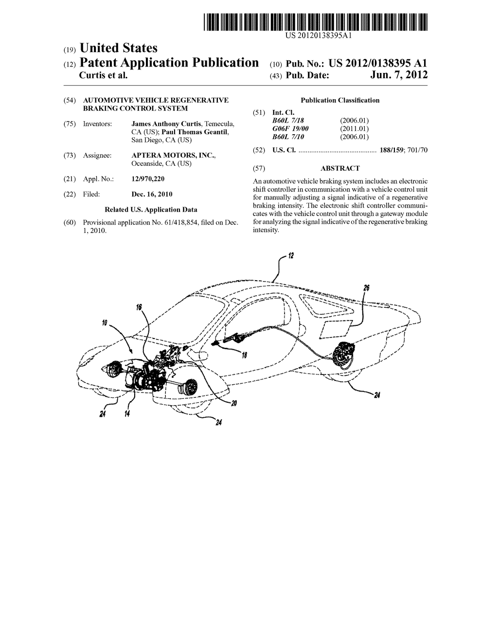 AUTOMOTIVE VEHICLE REGENERATIVE BRAKING CONTROL SYSTEM - diagram, schematic, and image 01