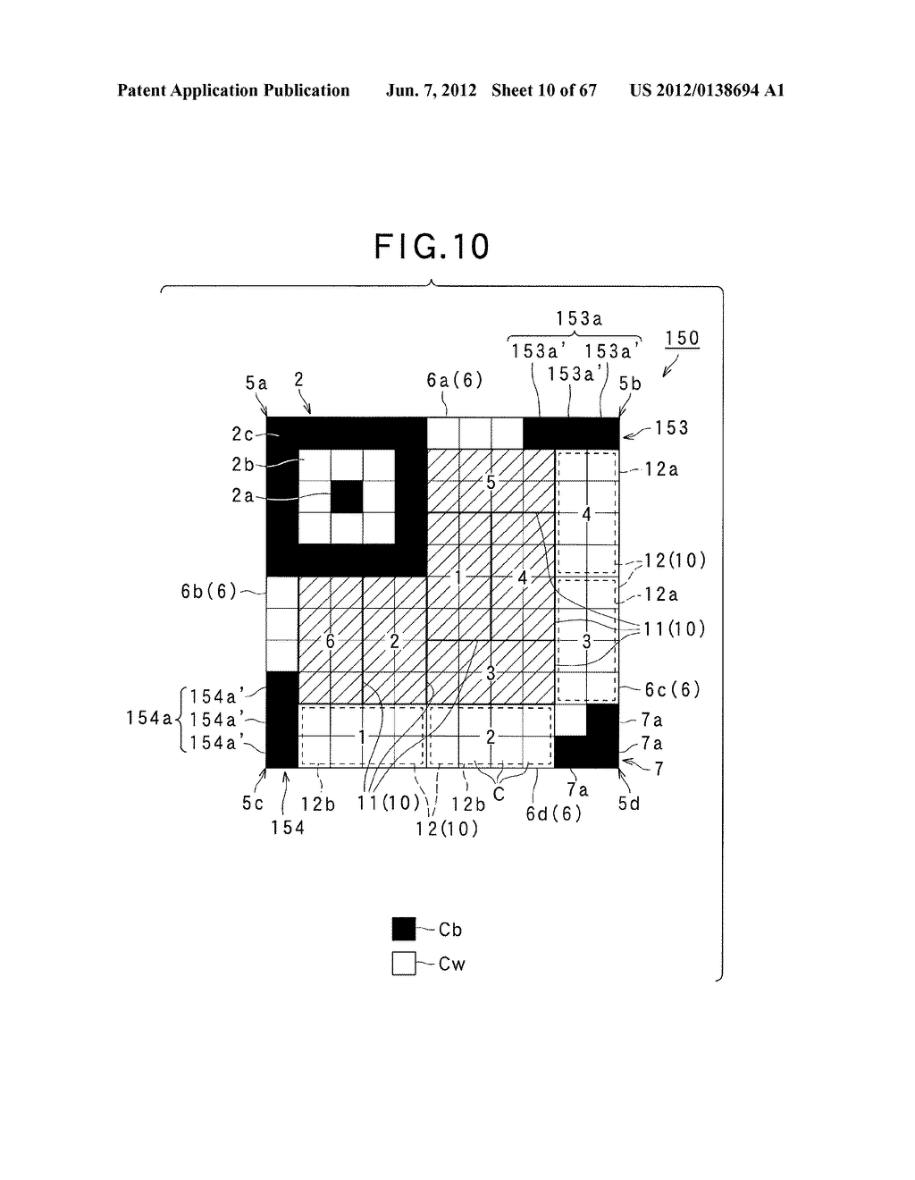 TWO-DIMENSIONAL CODE HAVING RECTANGULAR REGION PROVIDED WITH SPECIFIC     PATTERNS FOR SPECIFY CELL POSITIONS AND DISTINCTION FROM BACKGROUND - diagram, schematic, and image 11