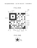 TWO-DIMENSIONAL CODE HAVING RECTANGULAR REGION PROVIDED WITH SPECIFIC     PATTERNS FOR SPECIFY CELL POSITIONS AND DISTINCTION FROM BACKGROUND diagram and image