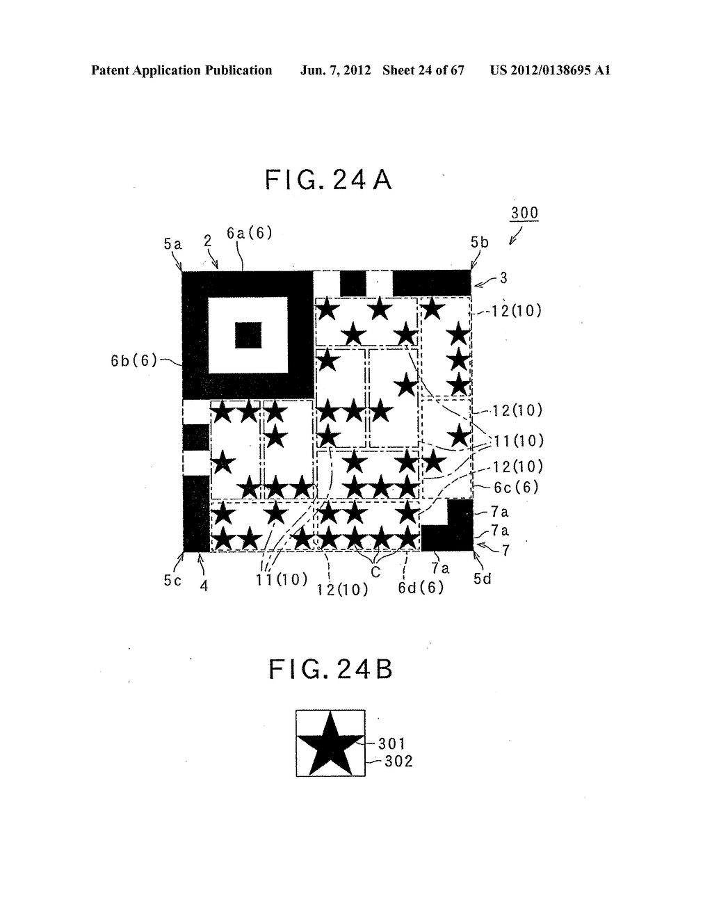 TWO-DIMENSIONAL CODE HAVING RECTANGULAR REGION PROVIDED WITH SPECIFIC     PATTERNS FOR SPECIFY CELL POSITIONS AND DISTINCTION FROM BACKGROUND - diagram, schematic, and image 25