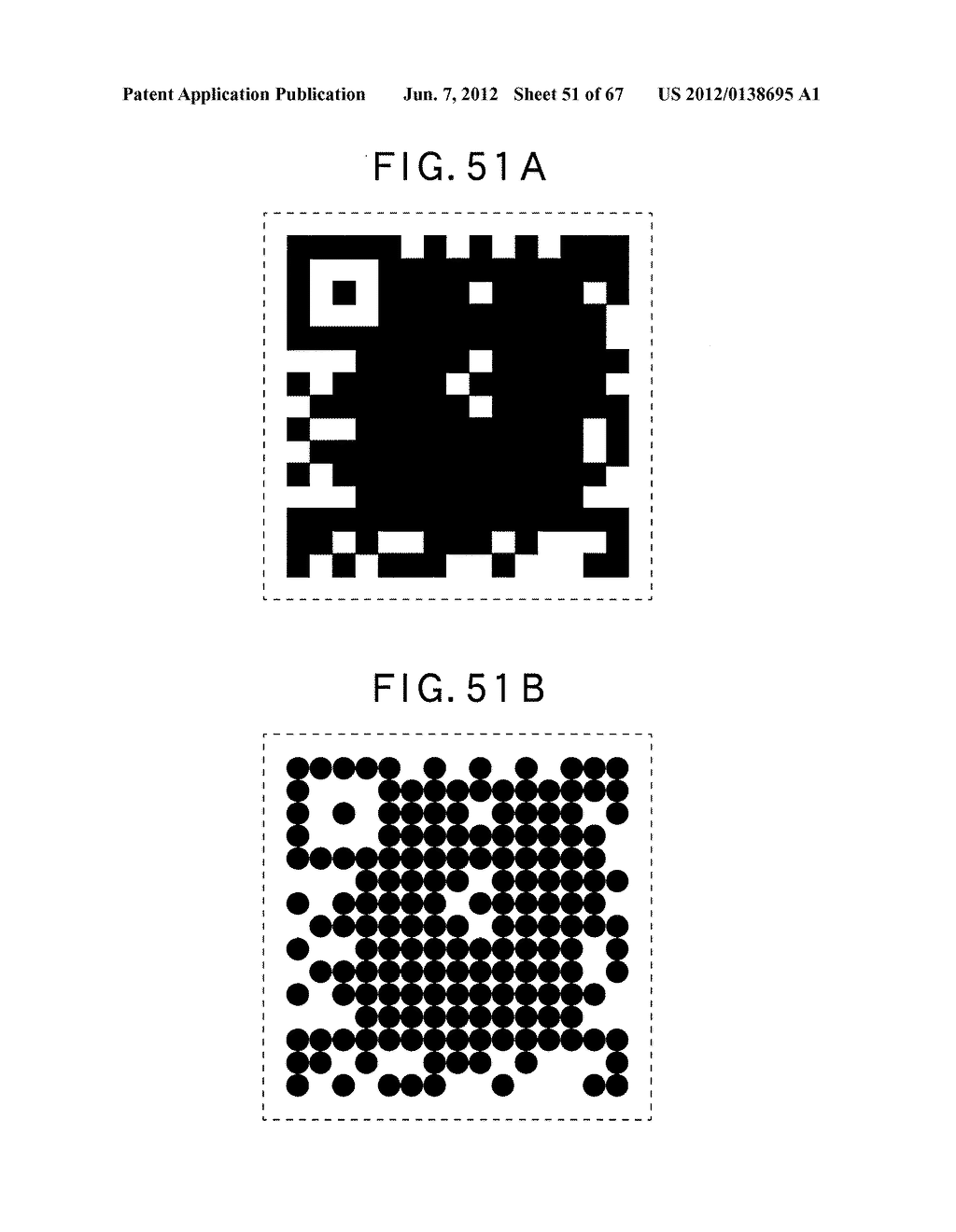 TWO-DIMENSIONAL CODE HAVING RECTANGULAR REGION PROVIDED WITH SPECIFIC     PATTERNS FOR SPECIFY CELL POSITIONS AND DISTINCTION FROM BACKGROUND - diagram, schematic, and image 52