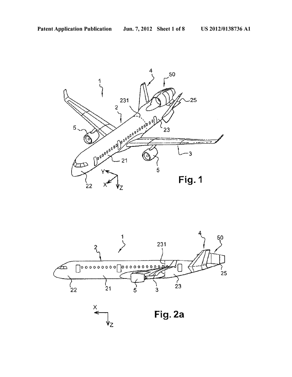 AIRPLANE WITH A TAILCOAT TAIL ASSEMBLY AND REAR ENGINE - diagram, schematic, and image 02