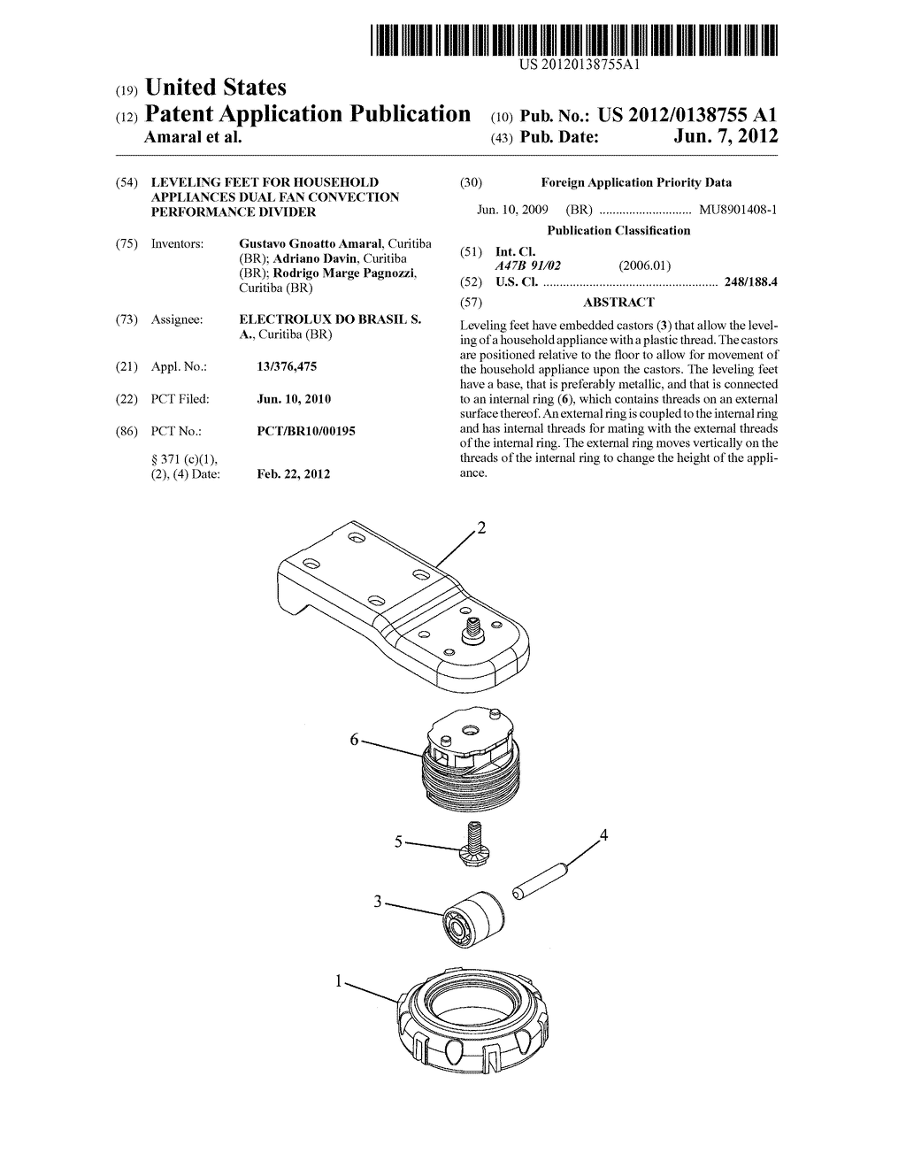 LEVELING FEET FOR HOUSEHOLD APPLIANCES DUAL FAN CONVECTION PERFORMANCE     DIVIDER - diagram, schematic, and image 01