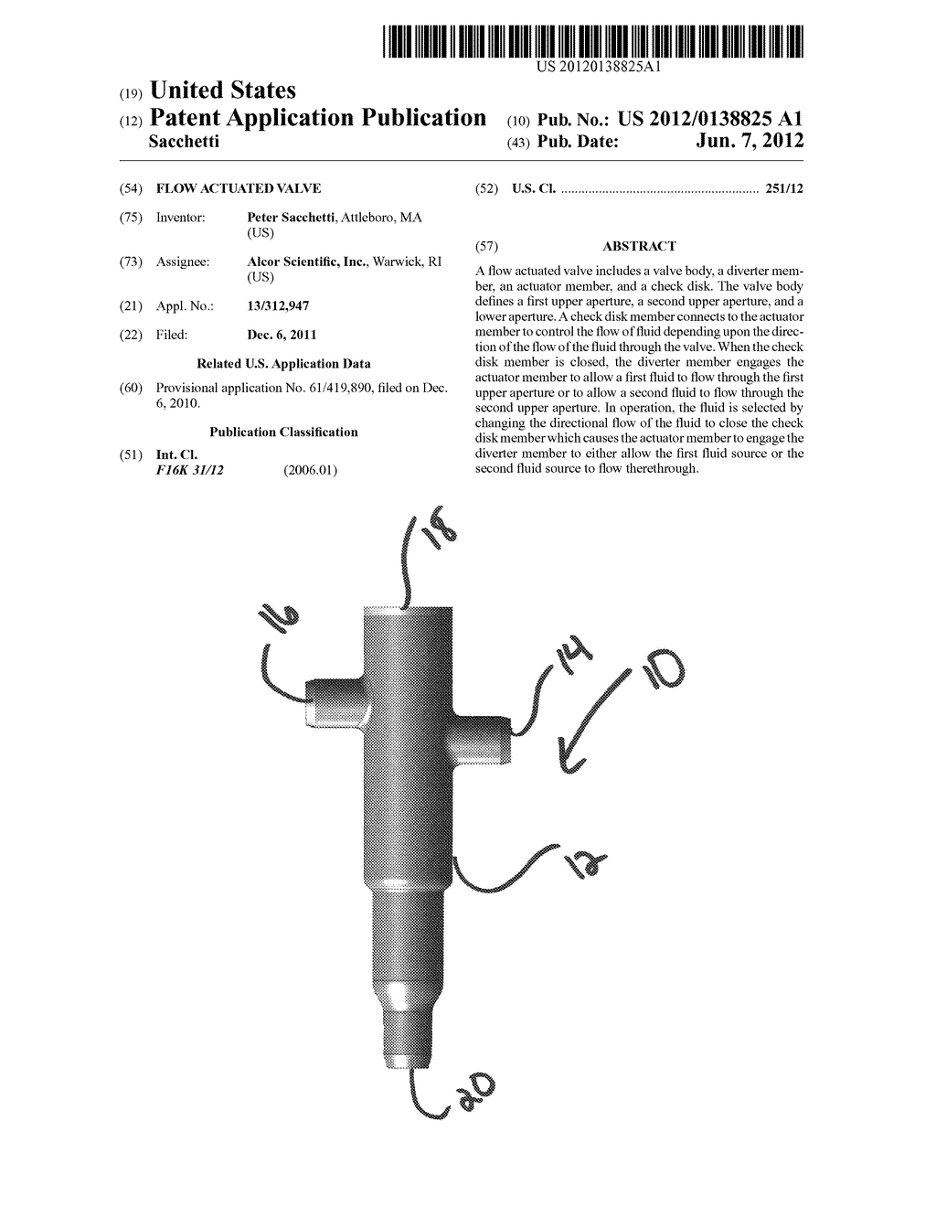 Flow Actuated Valve - diagram, schematic, and image 01