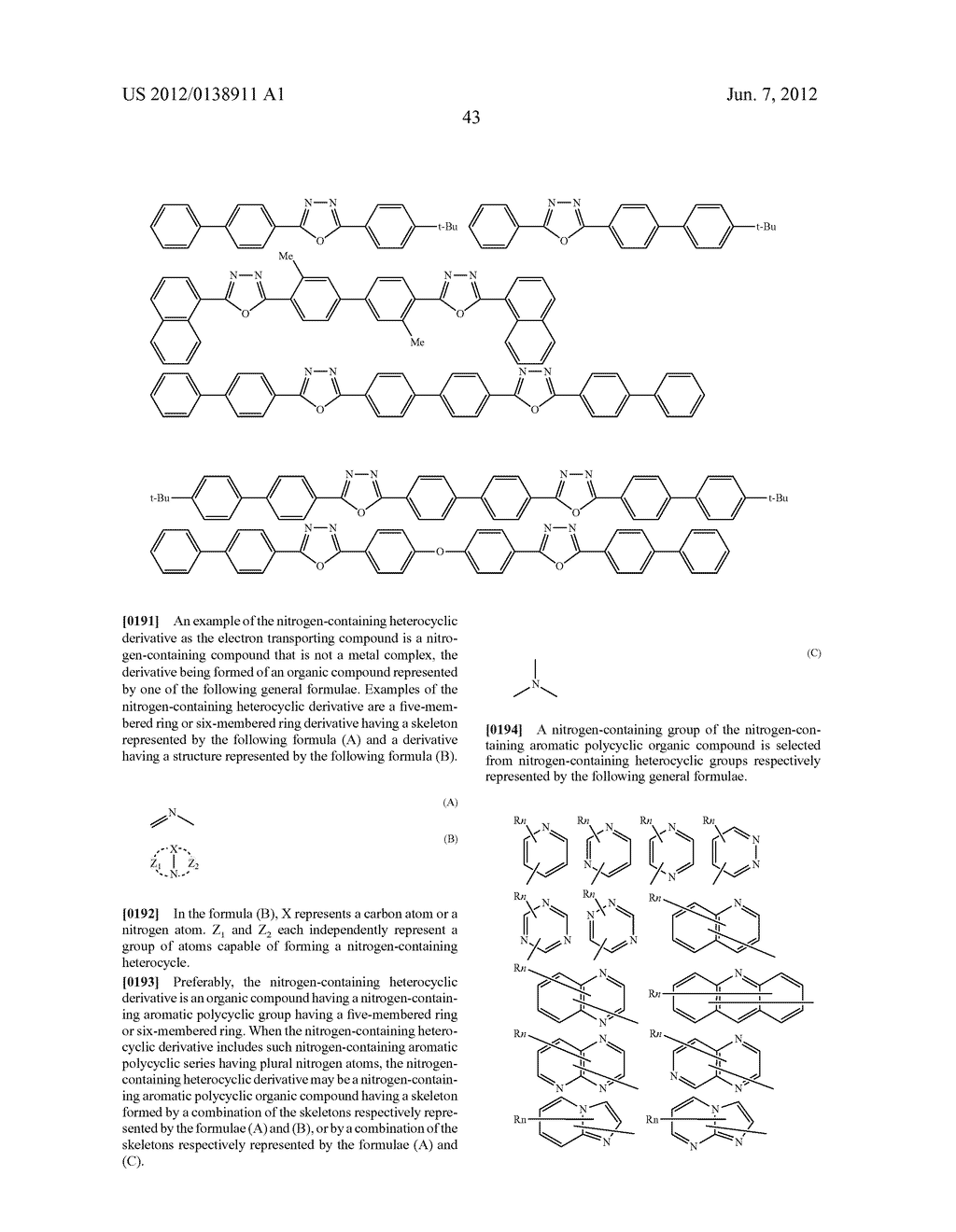 BISCARBAZOLE DERIVATIVE, MATERIAL FOR ORGANIC ELECTROLUMINESCENCE DEVICE     AND ORGANIC ELECTROLUMINESCENCE DEVICE USING THE SAME - diagram, schematic, and image 45