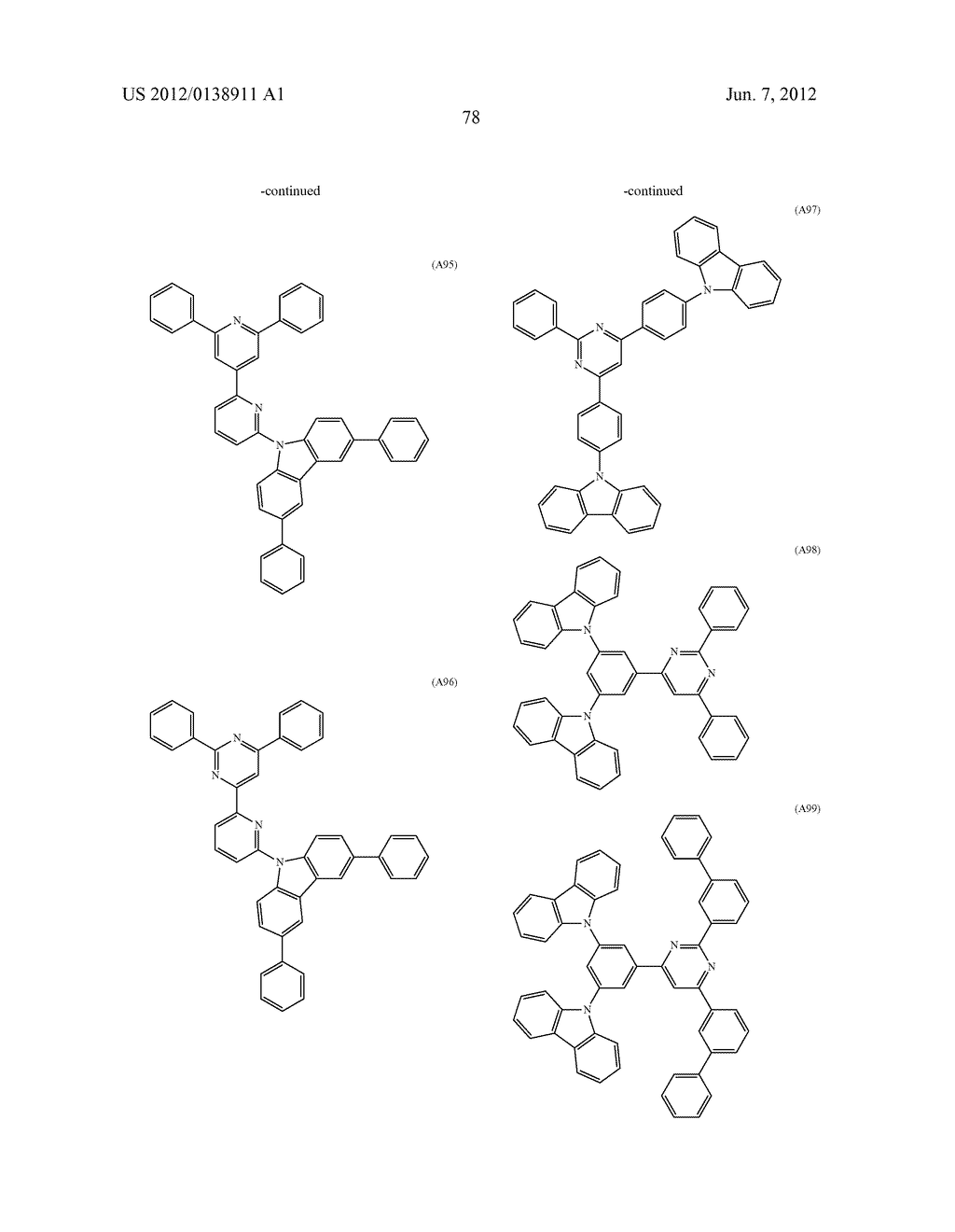 BISCARBAZOLE DERIVATIVE, MATERIAL FOR ORGANIC ELECTROLUMINESCENCE DEVICE     AND ORGANIC ELECTROLUMINESCENCE DEVICE USING THE SAME - diagram, schematic, and image 80