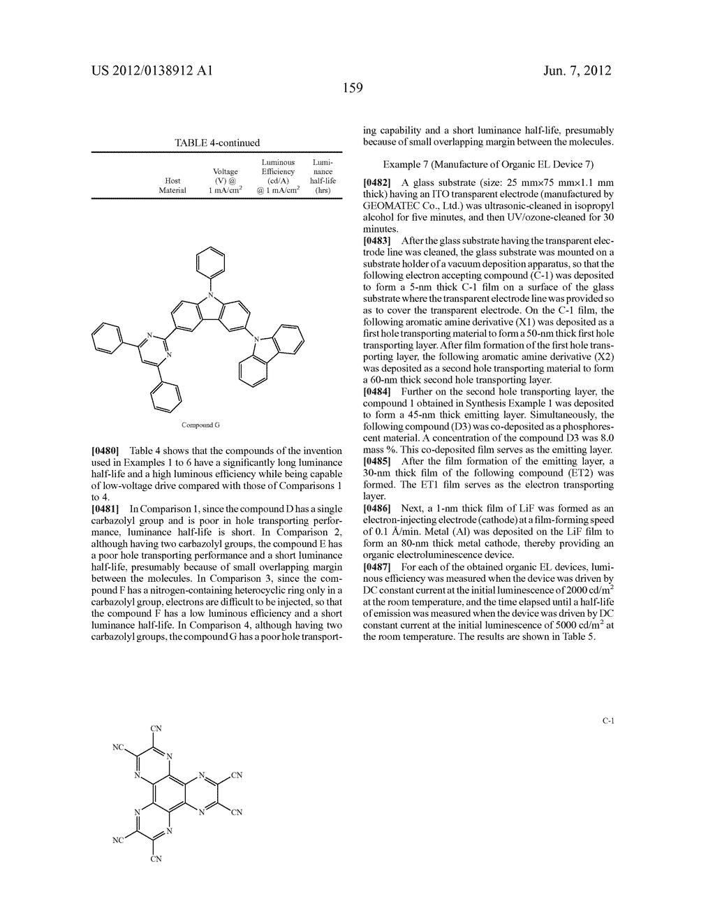 BISCARBAZOLE DERIVATIVE, MATERIAL FOR ORGANIC ELECTROLUMINESCENCE DEVICE     AND ORGANIC ELECTROLUMINESCENCE DEVICE USING THE SAME - diagram, schematic, and image 162