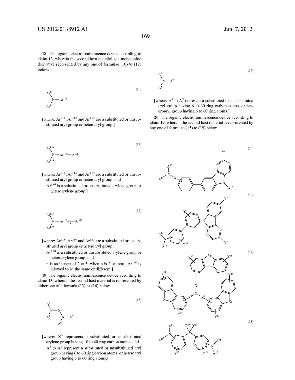 BISCARBAZOLE DERIVATIVE, MATERIAL FOR ORGANIC ELECTROLUMINESCENCE DEVICE     AND ORGANIC ELECTROLUMINESCENCE DEVICE USING THE SAME - diagram, schematic, and image 172