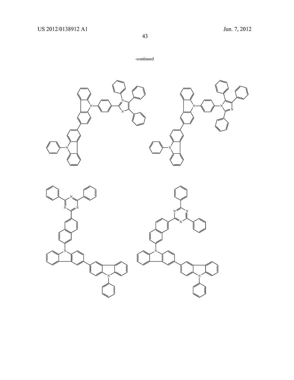 BISCARBAZOLE DERIVATIVE, MATERIAL FOR ORGANIC ELECTROLUMINESCENCE DEVICE     AND ORGANIC ELECTROLUMINESCENCE DEVICE USING THE SAME - diagram, schematic, and image 46