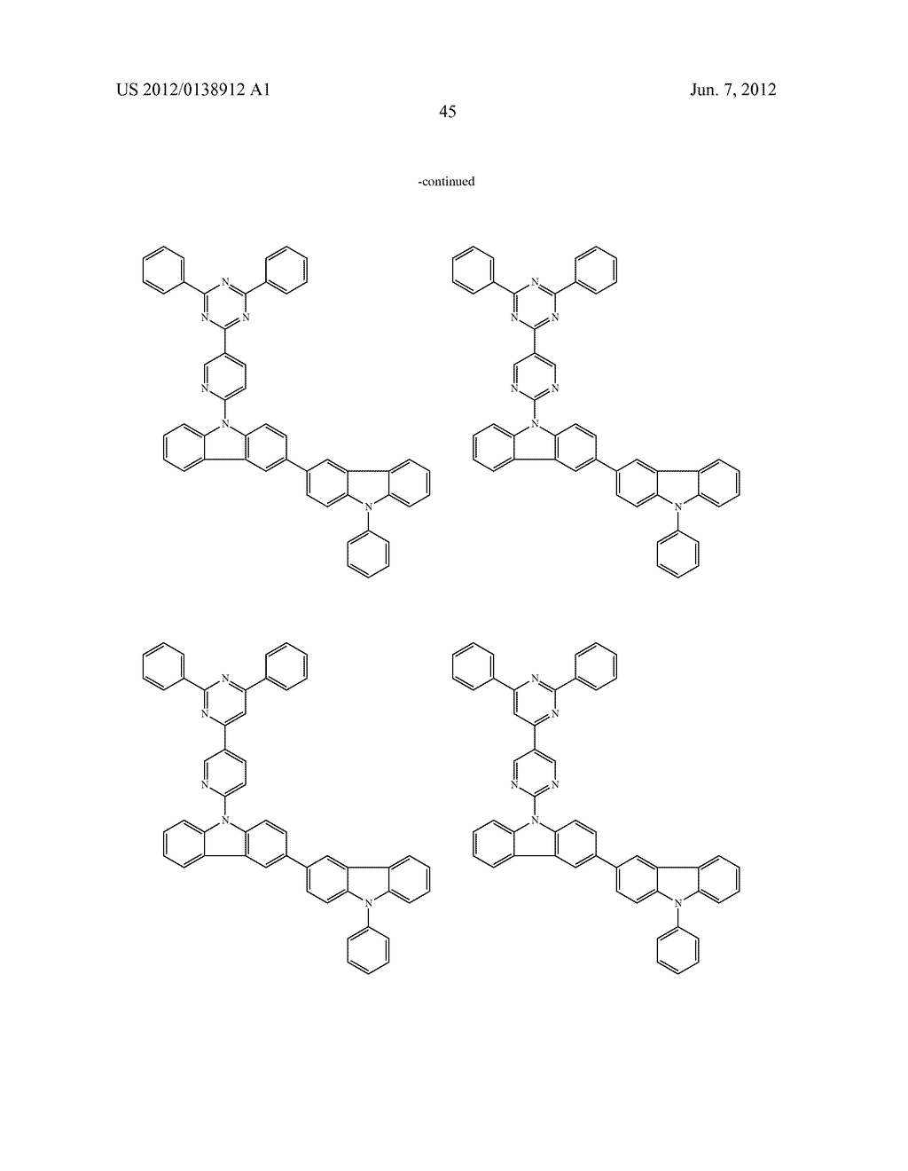 BISCARBAZOLE DERIVATIVE, MATERIAL FOR ORGANIC ELECTROLUMINESCENCE DEVICE     AND ORGANIC ELECTROLUMINESCENCE DEVICE USING THE SAME - diagram, schematic, and image 48