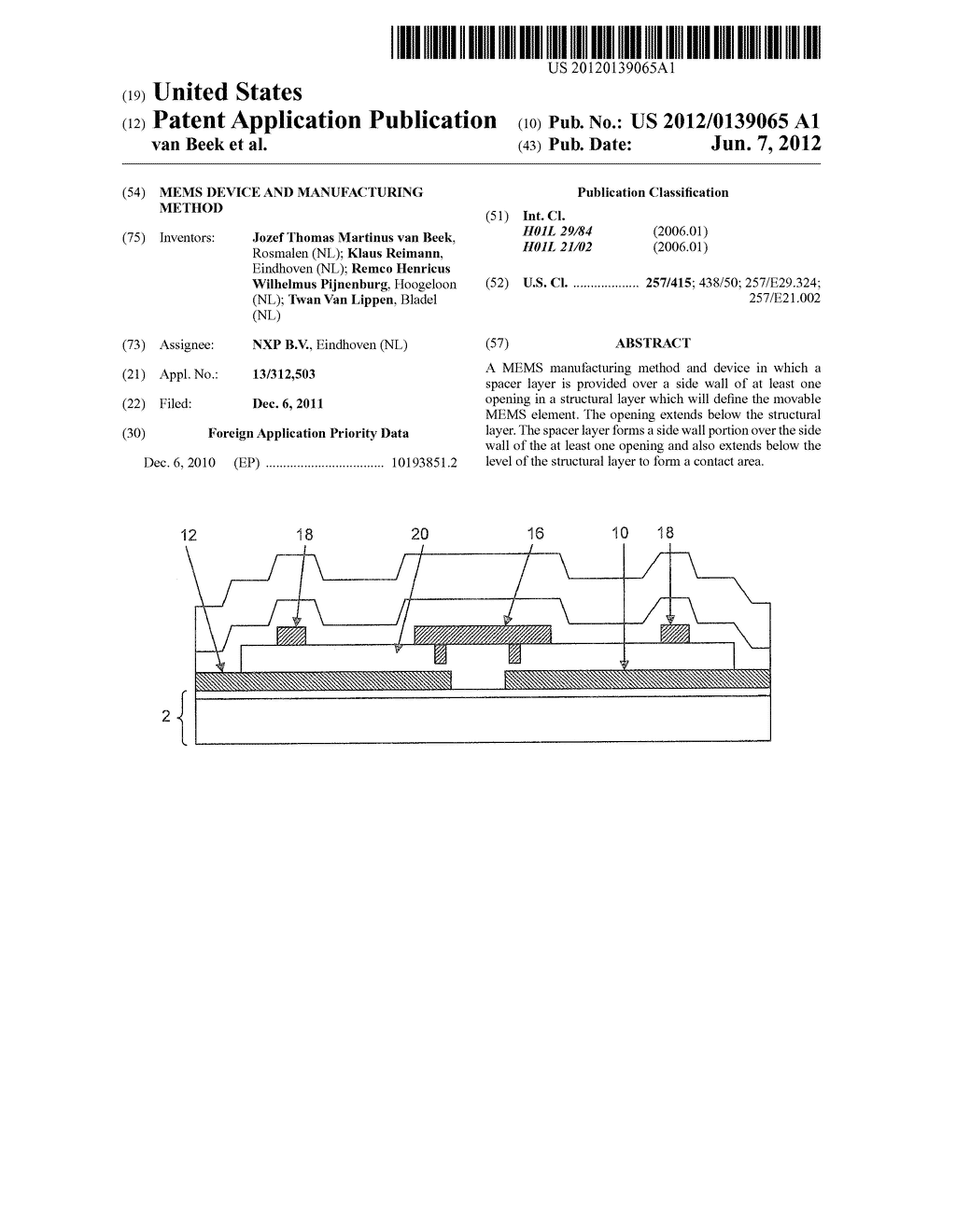 MEMS DEVICE AND MANUFACTURING METHOD - diagram, schematic, and image 01