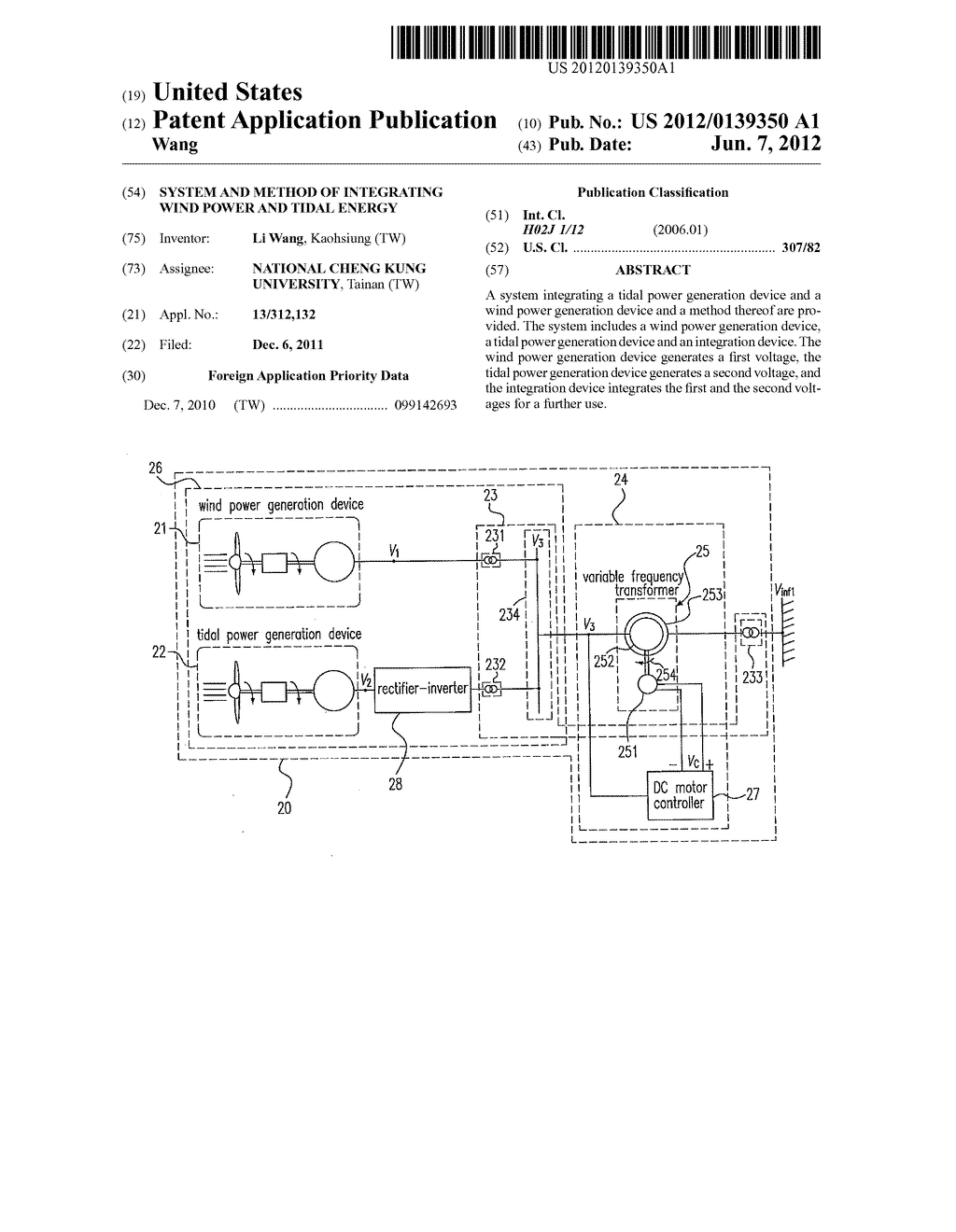 SYSTEM AND METHOD OF INTEGRATING WIND POWER AND TIDAL ENERGY - diagram, schematic, and image 01