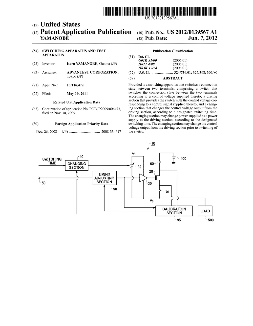 SWITCHING APPARATUS AND TEST APPARATUS - diagram, schematic, and image 01