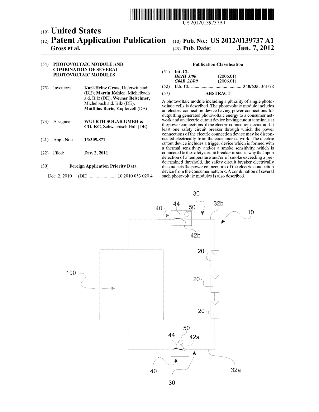 PHOTOVOLTAIC MODULE AND COMBINATION OF SEVERAL PHOTOVOLTAIC MODULES - diagram, schematic, and image 01