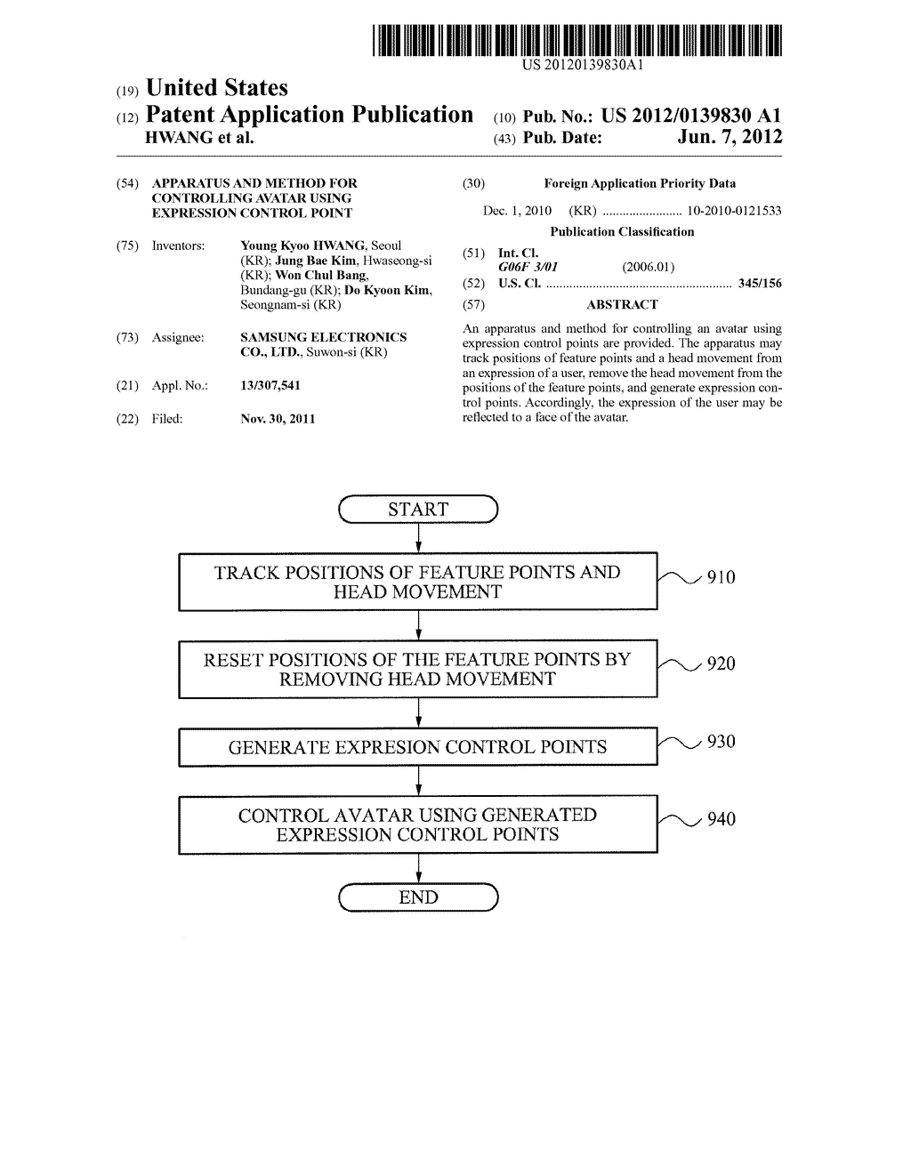 APPARATUS AND METHOD FOR CONTROLLING AVATAR USING EXPRESSION CONTROL POINT - diagram, schematic, and image 01