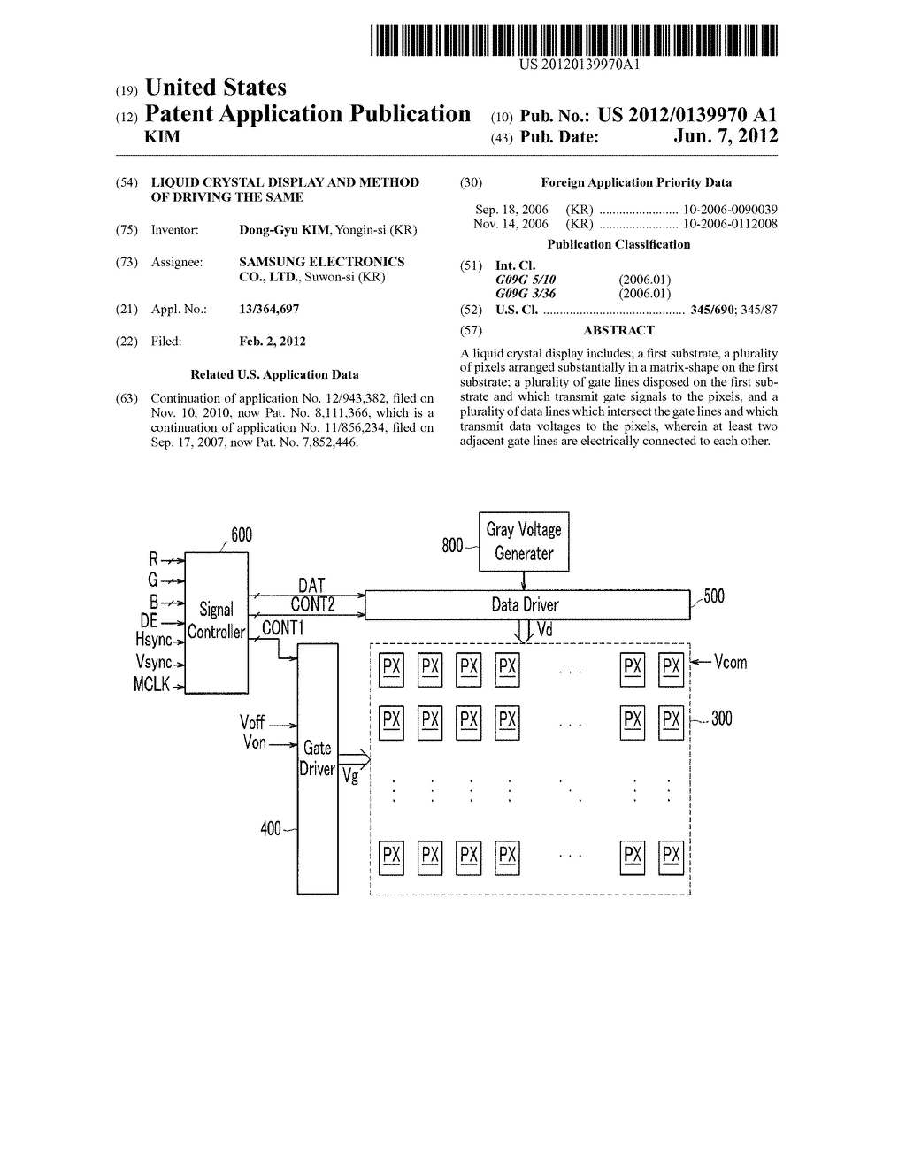 LIQUID CRYSTAL DISPLAY AND METHOD OF DRIVING THE SAME - diagram, schematic, and image 01