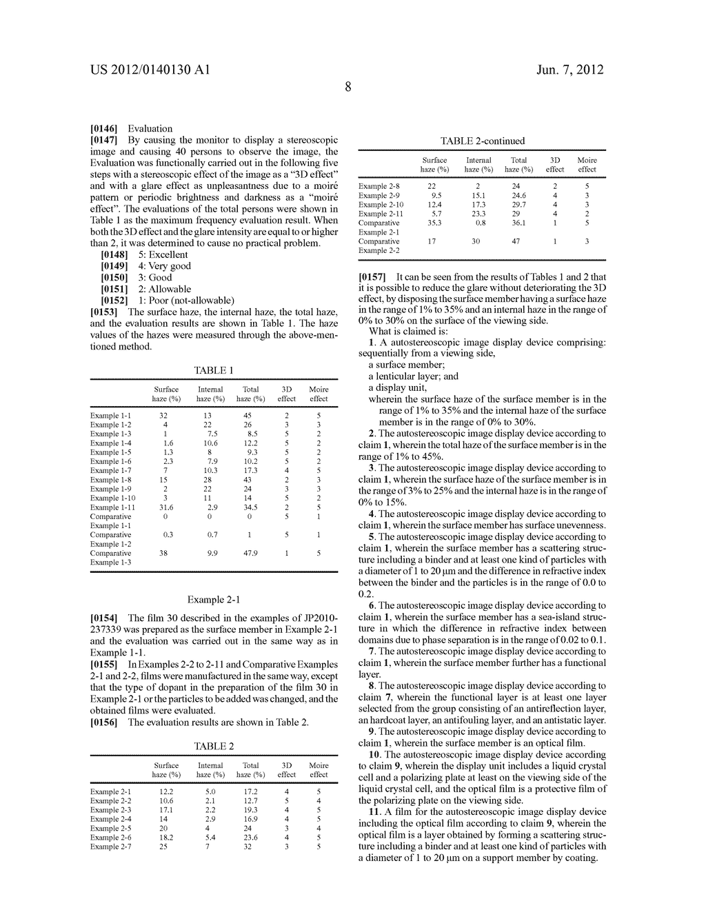 AUTOSTEREOSCOPIC IMAGE DISPLAY DEVICE AND FILM FOR AUTOSTEREOSCOPIC IMAGE     DISPLAY DEVICE - diagram, schematic, and image 09