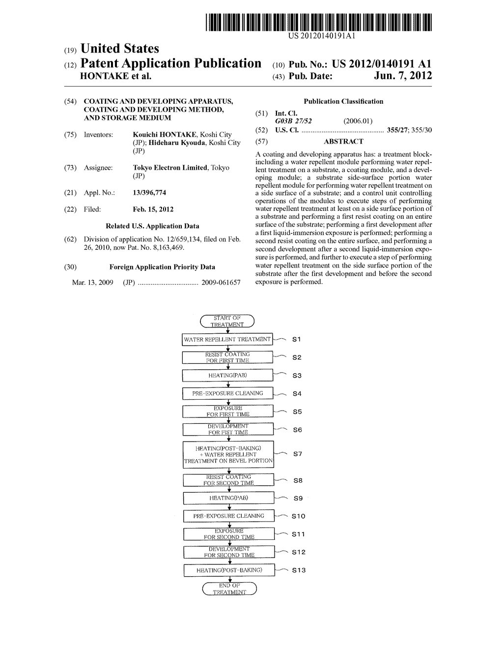 COATING AND DEVELOPING APPARATUS, COATING AND DEVELOPING METHOD, AND     STORAGE MEDIUM - diagram, schematic, and image 01