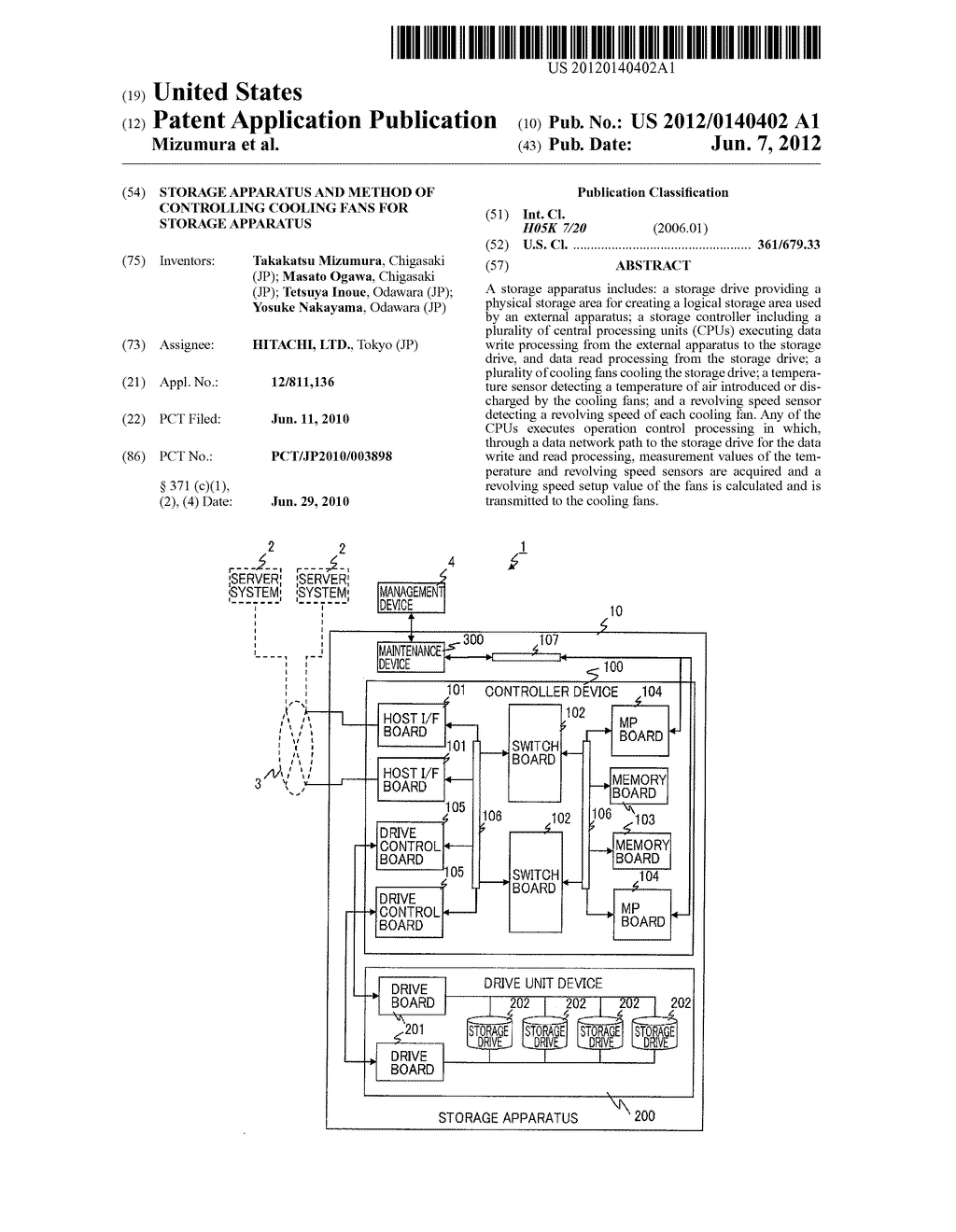 STORAGE APPARATUS AND METHOD OF CONTROLLING COOLING FANS FOR STORAGE     APPARATUS - diagram, schematic, and image 01