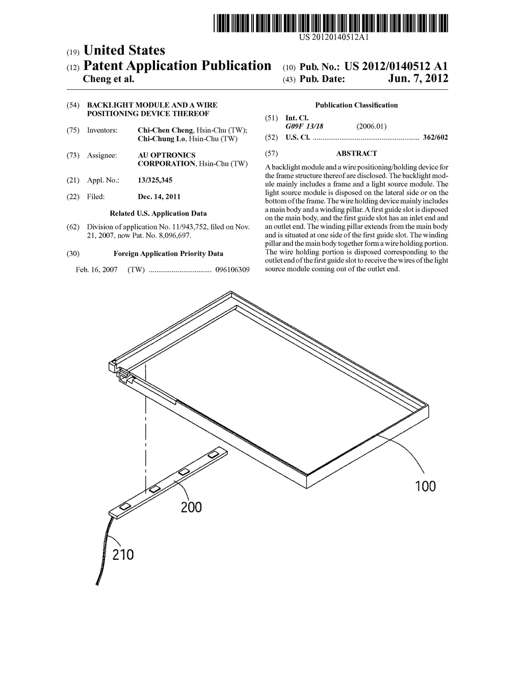 Backlight Module and a Wire Positioning Device Thereof - diagram, schematic, and image 01