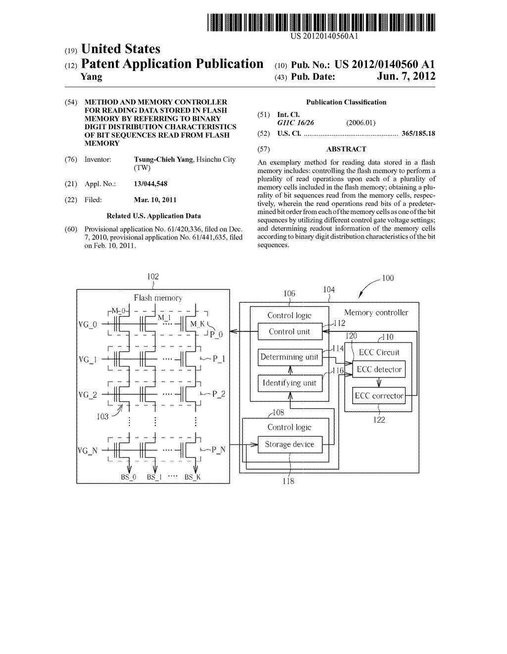 METHOD AND MEMORY CONTROLLER FOR READING DATA STORED IN FLASH MEMORY BY     REFERRING TO BINARY DIGIT DISTRIBUTION CHARACTERISTICS OF BIT SEQUENCES     READ FROM FLASH MEMORY - diagram, schematic, and image 01