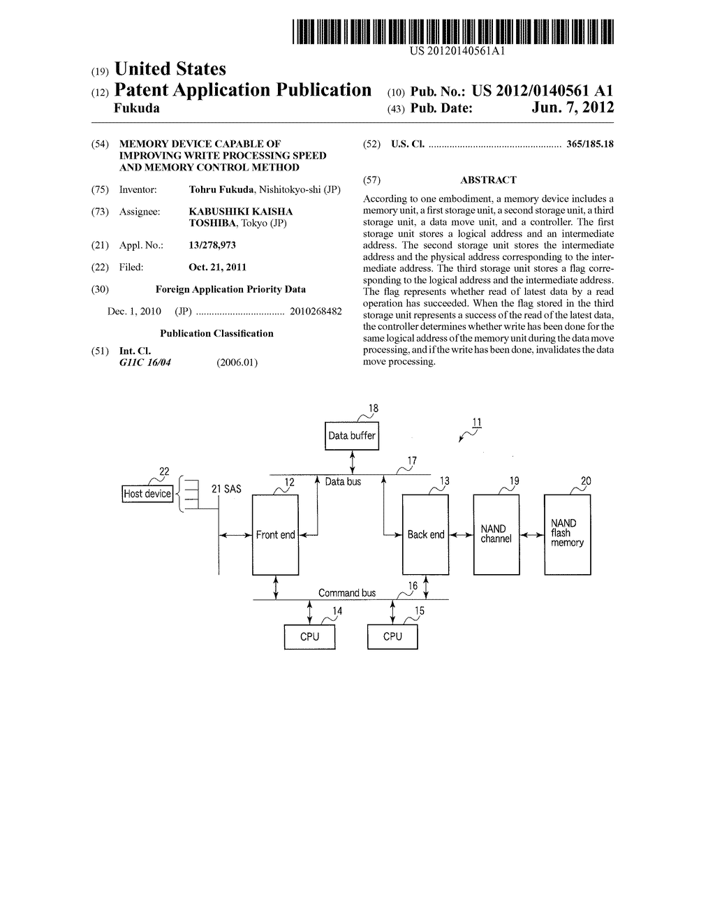 MEMORY DEVICE CAPABLE OF IMPROVING WRITE PROCESSING SPEED AND MEMORY     CONTROL METHOD - diagram, schematic, and image 01