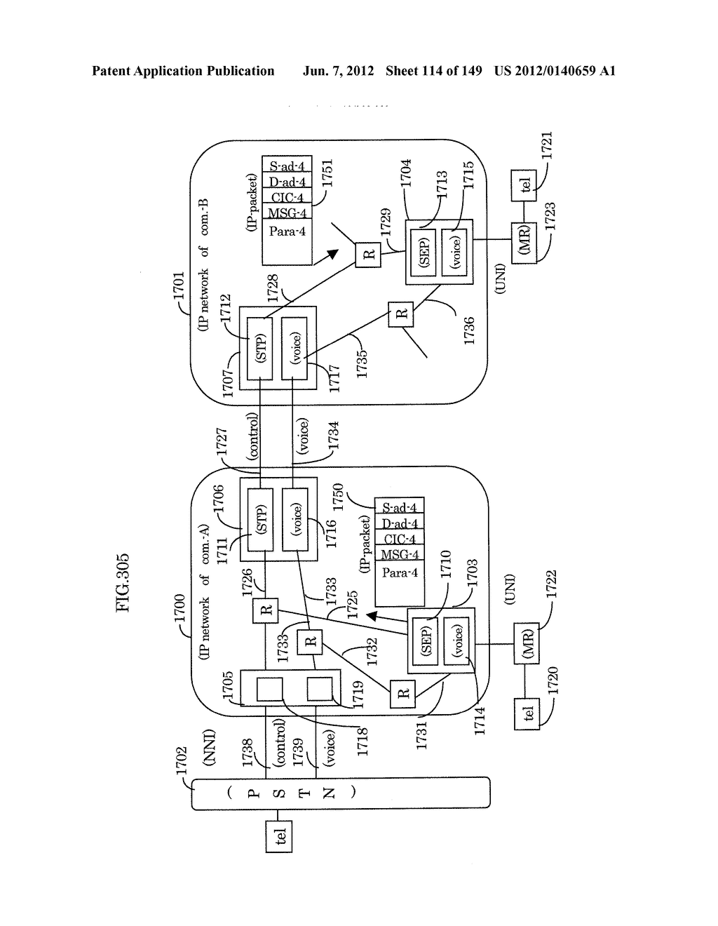 TERMINAL-TO-TERMINAL COMMUNICATION CONNECTION CONTROL METHOD USING IP     TRANSFER NETWORK - diagram, schematic, and image 115