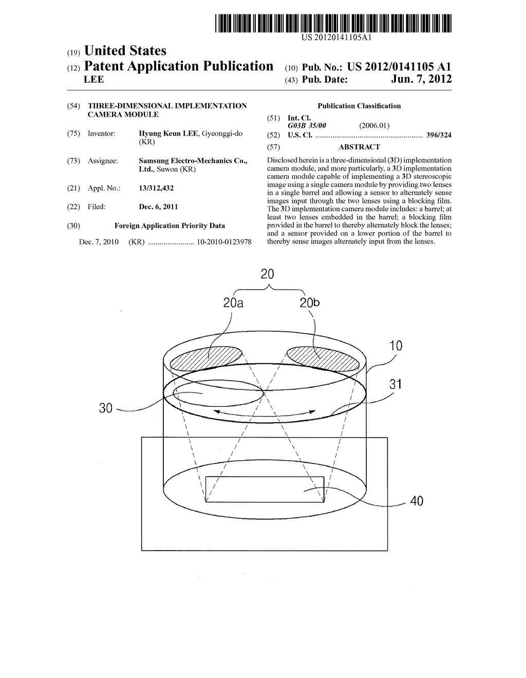 THREE-DIMENSIONAL IMPLEMENTATION CAMERA MODULE - diagram, schematic, and image 01