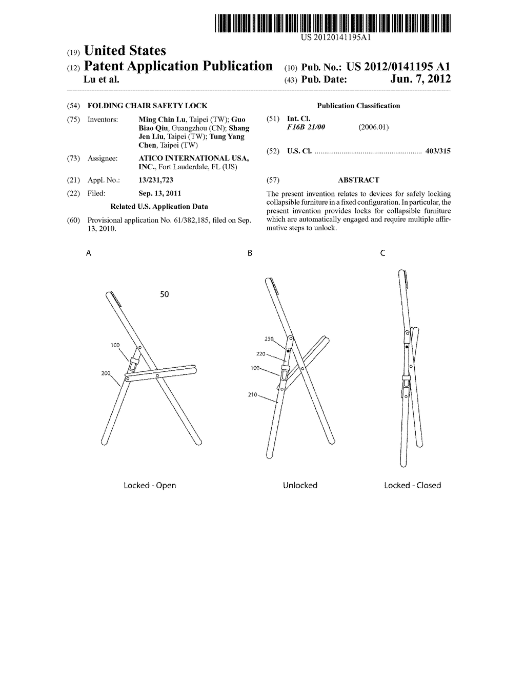 FOLDING CHAIR SAFETY LOCK - diagram, schematic, and image 01