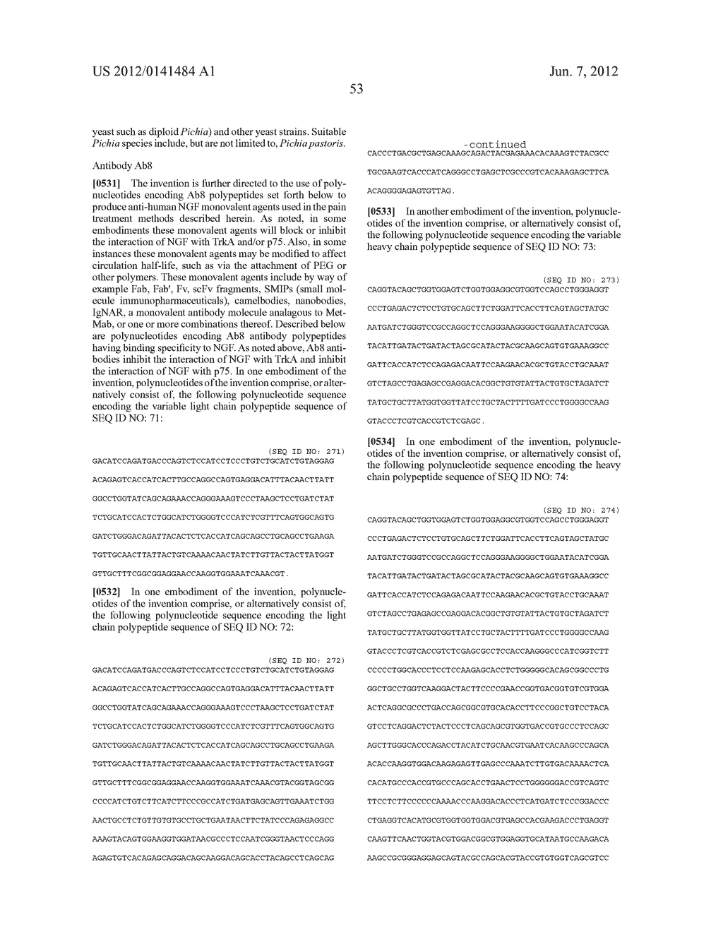 METHODS OF PREVENTING INFLAMMATION AND TREATING PAIN USING ANTI-NGF     COMPOSITIONS - diagram, schematic, and image 150