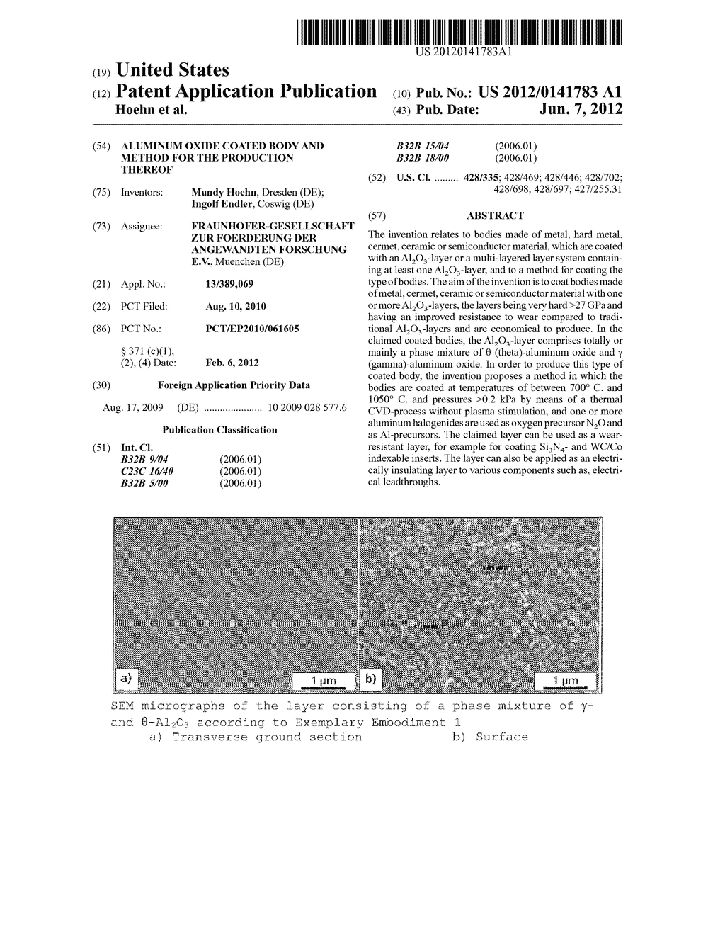 ALUMINUM OXIDE COATED BODY AND METHOD FOR THE PRODUCTION THEREOF - diagram, schematic, and image 01