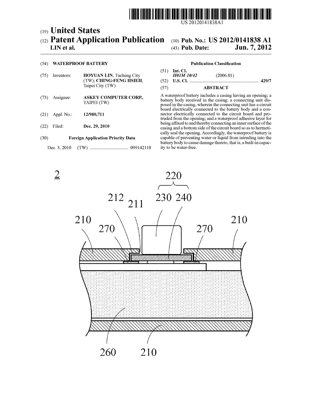 WATERPROOF BATTERY - diagram, schematic, and image 01