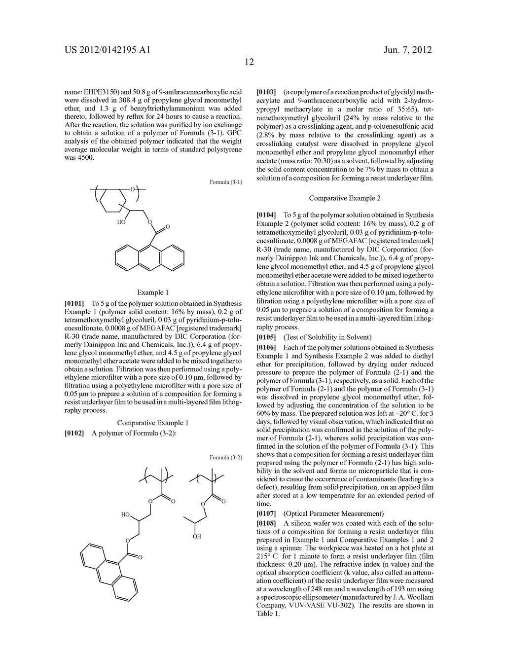 COMPOSITION FOR FORMING RESIST UNDERLAYER FILM FOR LITHOGRAPHY INCLUDING     RESIN CONTAINING ALICYCLIC RING AND AROMATIC RING - diagram, schematic, and image 13