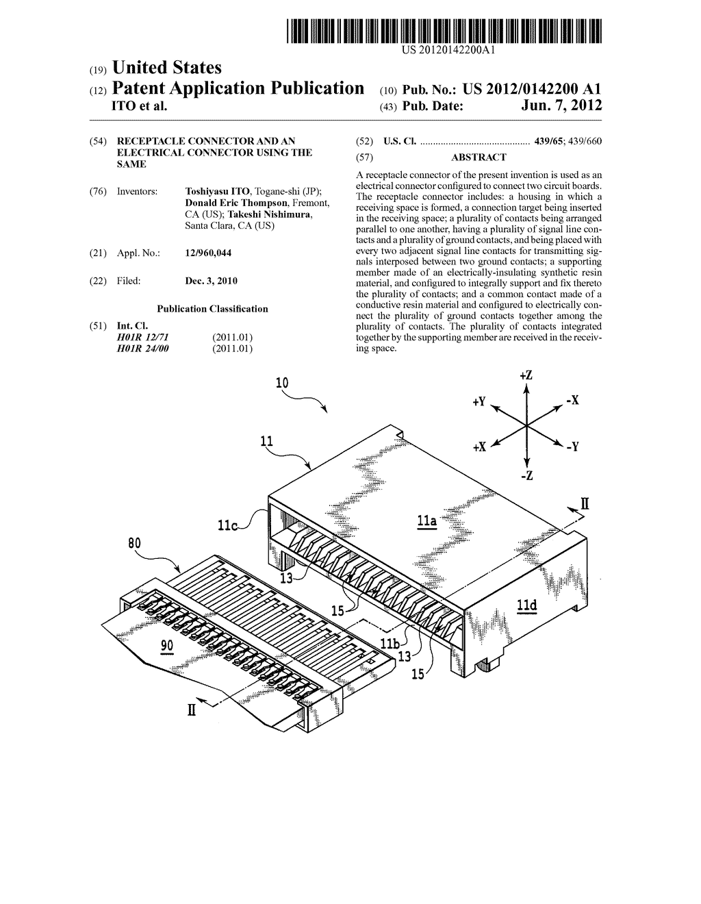 RECEPTACLE CONNECTOR AND AN ELECTRICAL CONNECTOR USING THE SAME - diagram, schematic, and image 01