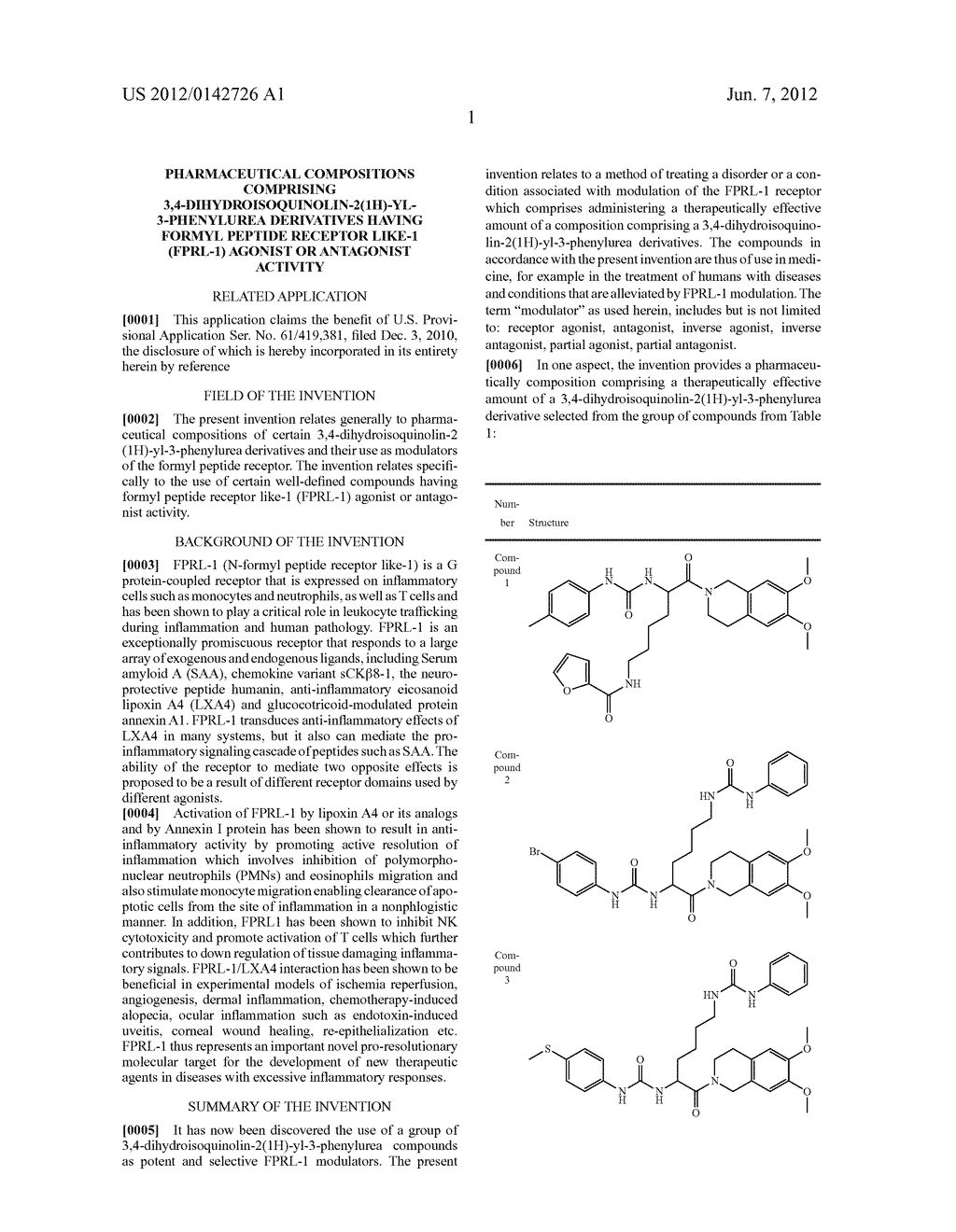 PHARMACEUTICAL COMPOSITIONS COMPRISING     3,4-DIHYDROISOQUINOLIN-2(1H)-YL-3-PHENYLUREA DERIVATIVES HAVING FORMYL     PEPTIDE RECEPTOR LIKE-1 (FPRL-1) AGONIST OR ANTAGONIST ACTIVITY - diagram, schematic, and image 02