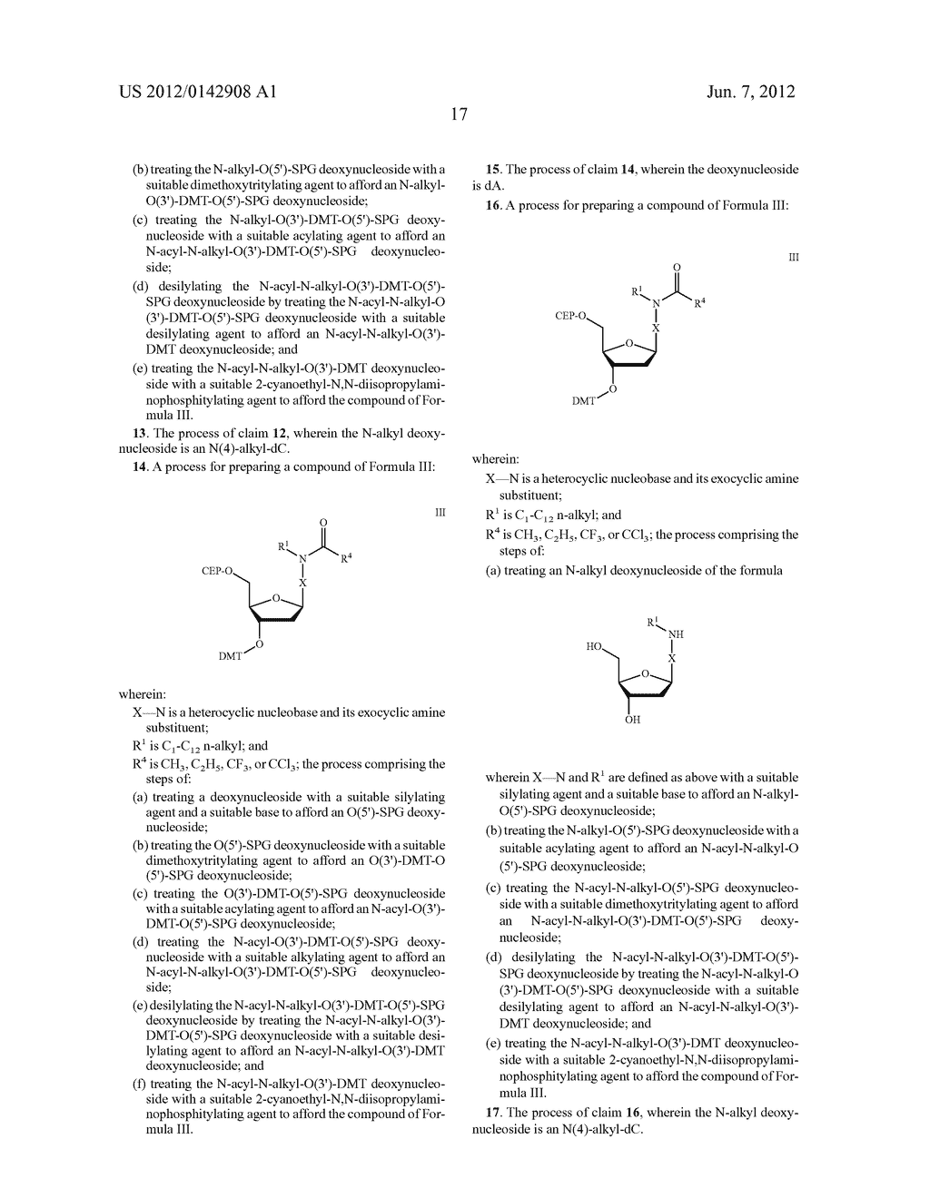COMPOUNDS FOR THE SYNTHETIC INTRODUCTION OF N-ALKYL NUCLEOSIDES INTO DNA     OLIGONUCLEOTIDES - diagram, schematic, and image 18