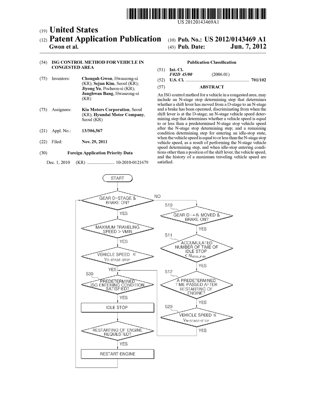 ISG CONTROL METHOD FOR VEHICLE IN CONGESTED AREA - diagram, schematic, and image 01