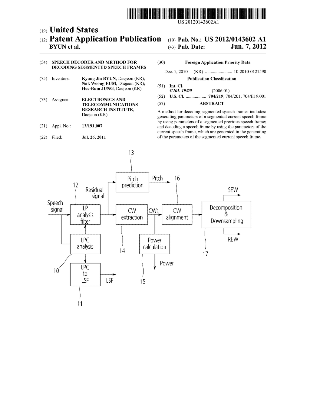 SPEECH DECODER AND METHOD FOR DECODING SEGMENTED SPEECH FRAMES - diagram, schematic, and image 01