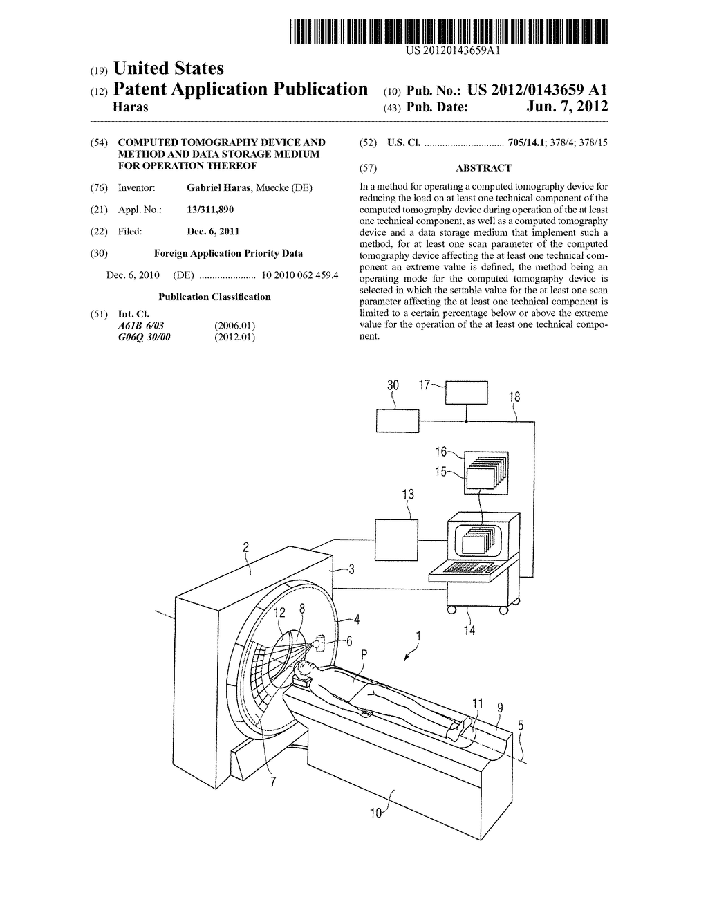 COMPUTED TOMOGRAPHY DEVICE AND METHOD AND DATA STORAGE MEDIUM FOR     OPERATION THEREOF - diagram, schematic, and image 01