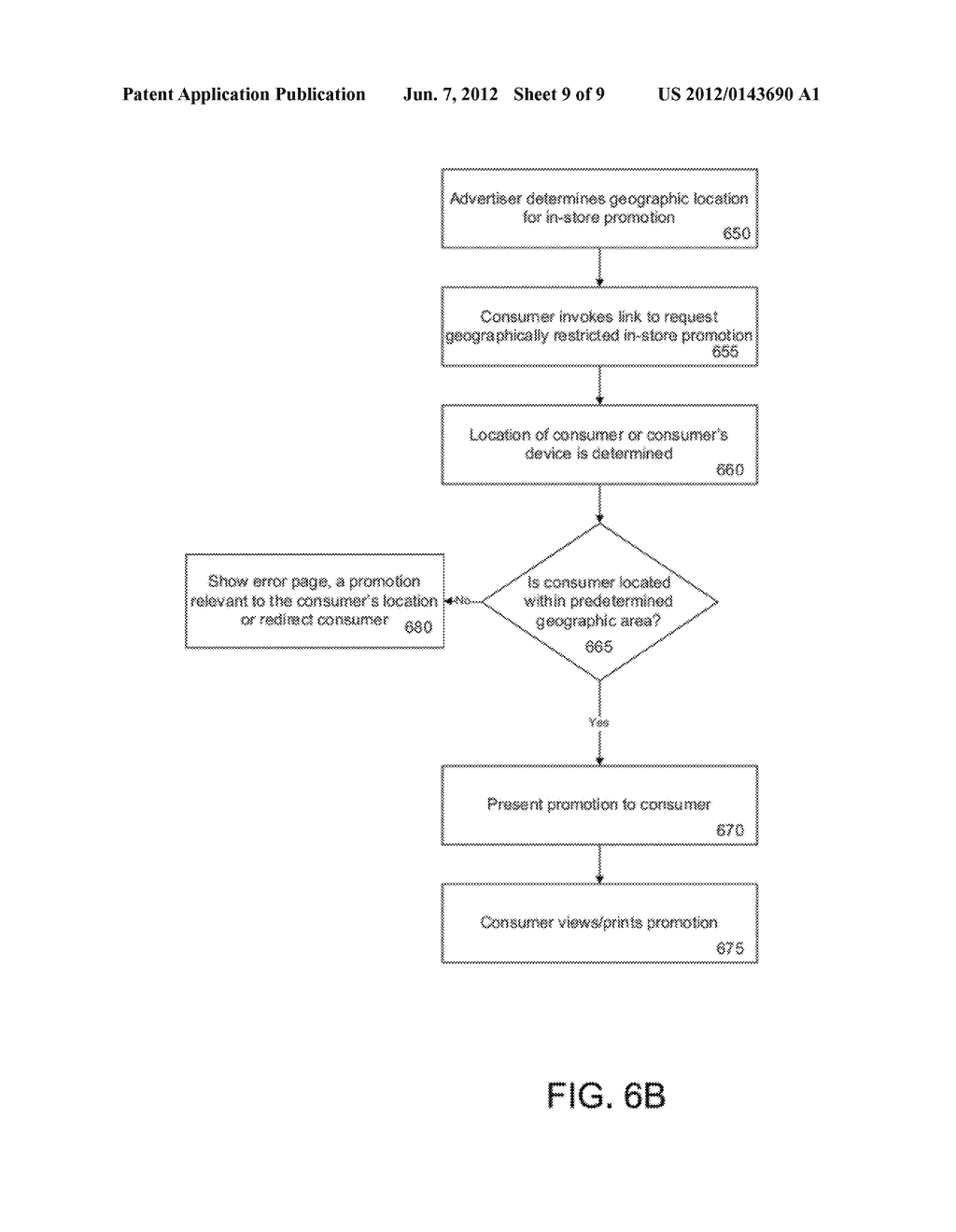 SYSTEM AND METHOD FOR DELIVERING A GEOGRAPHICALLY RESTRICTED  IN-STORE     PROMOTION TO A CONSUMER - diagram, schematic, and image 10