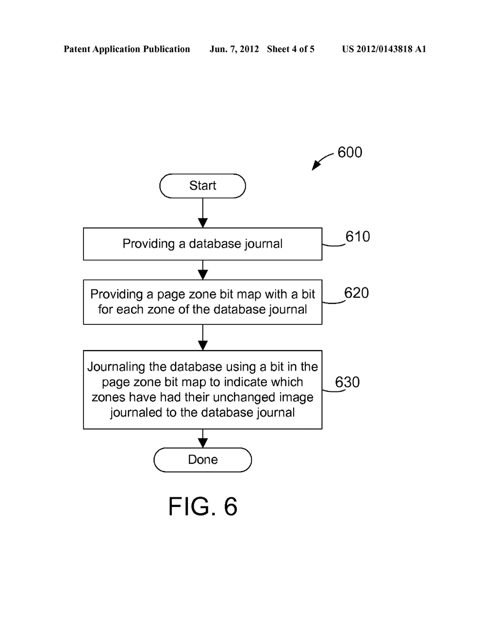 JOURNALING DATABASE CHANGES USING A BIT MAP FOR ZONES DEFINED IN EACH PAGE - diagram, schematic, and image 05