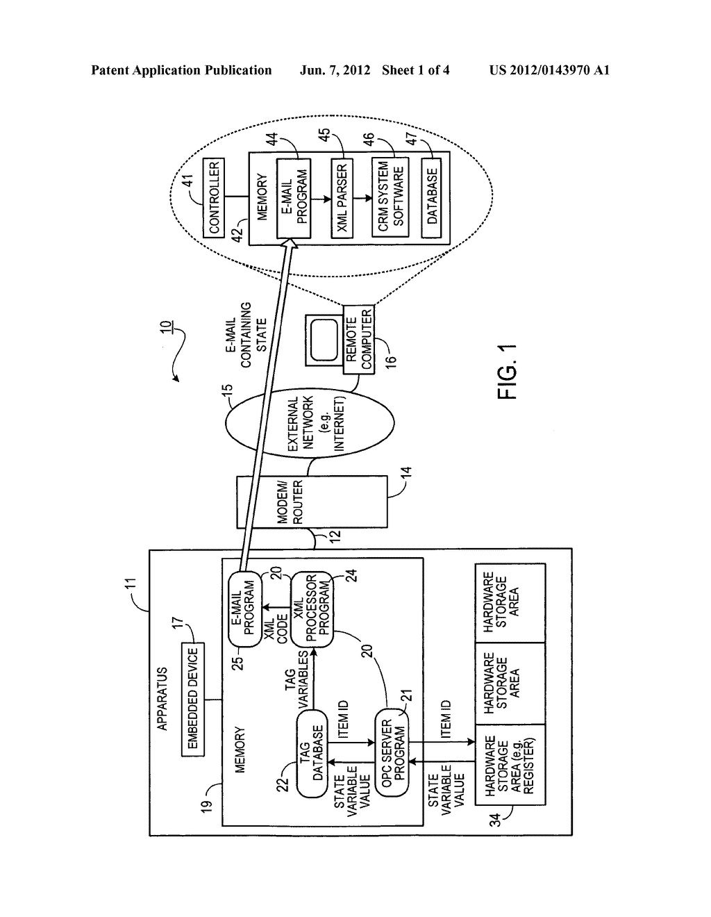 REPORTING THE STATE OF AN APPARATUS TO A REMOTE COMPUTER - diagram, schematic, and image 02