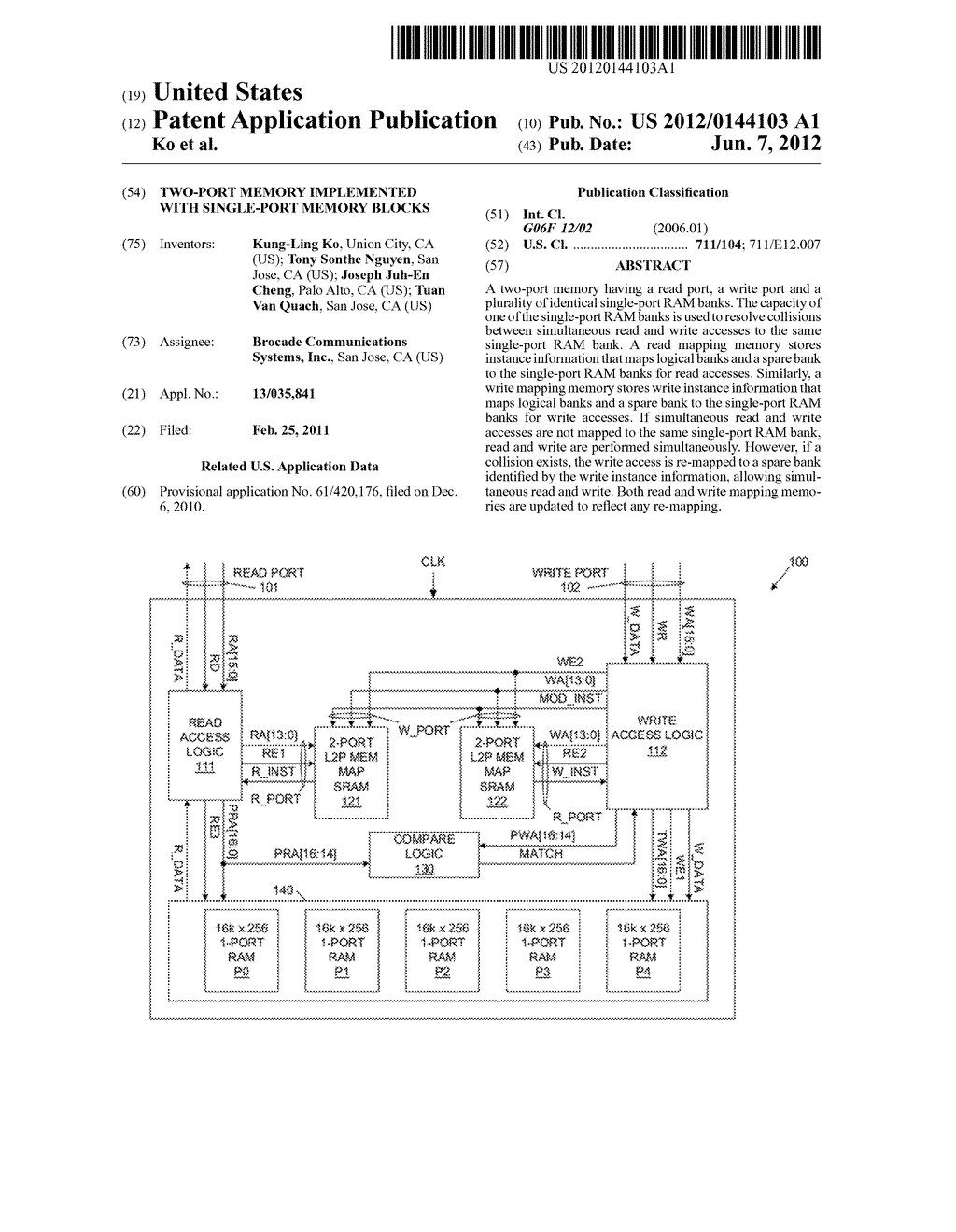 Two-Port Memory Implemented With Single-Port Memory Blocks - diagram, schematic, and image 01