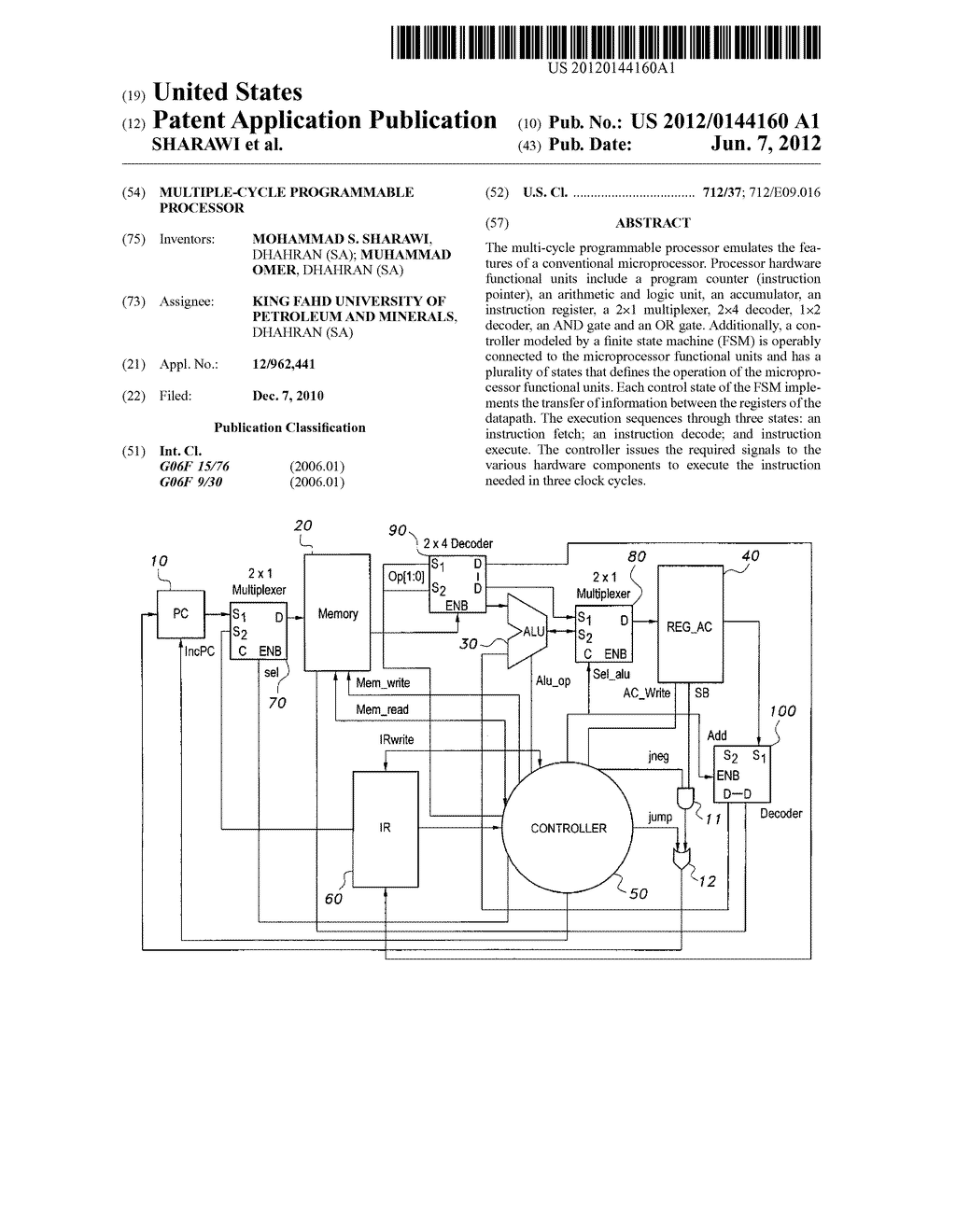 MULTIPLE-CYCLE PROGRAMMABLE PROCESSOR - diagram, schematic, and image 01